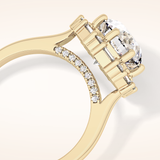 3.16 CT Round Shaped Halo Moissanite Engagement Ring