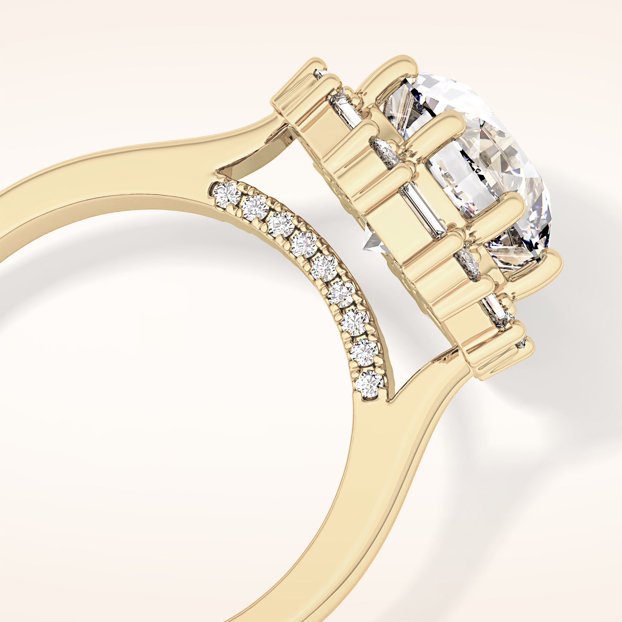3.16 CT Round Shaped Halo Moissanite Engagement Ring