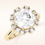 3.16 CT Round Shaped Halo Moissanite Engagement Ring
