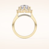 3.16 CT Round Shaped Halo Moissanite Engagement Ring