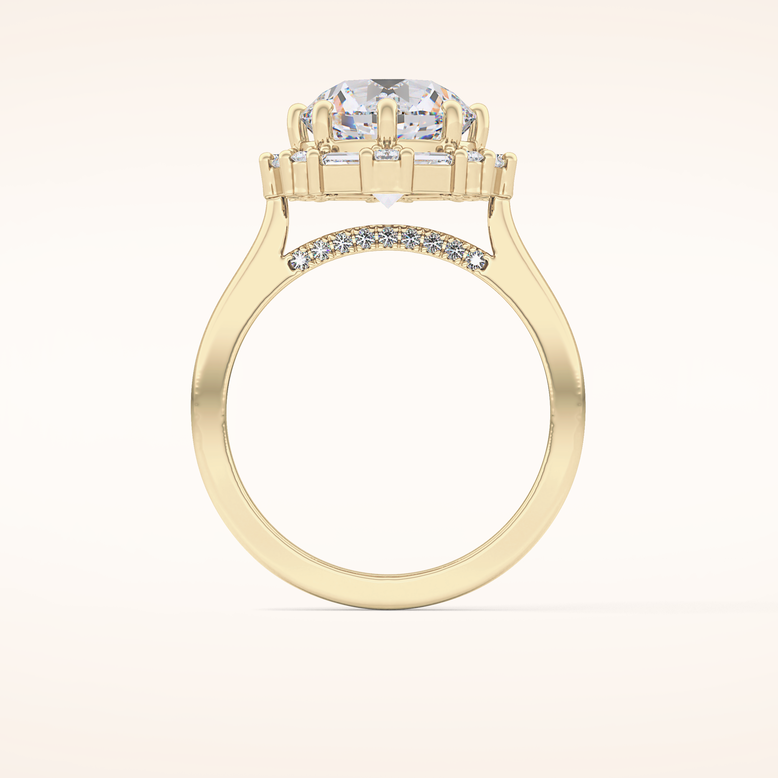 3.16 CT Round Shaped Halo Moissanite Engagement Ring