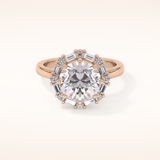 3.16 CT Round Shaped Halo Moissanite Engagement Ring