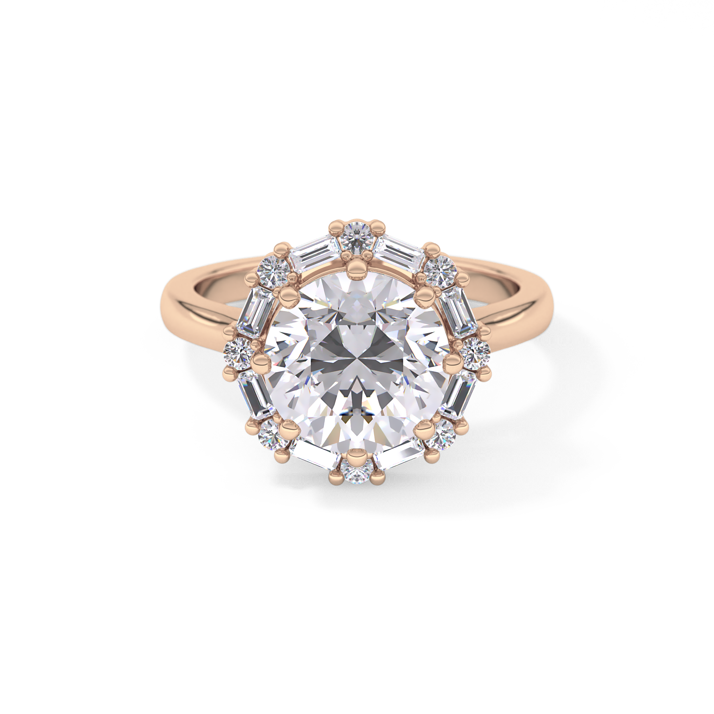 Round Halo Lab Grown Diamond Engagement Ring