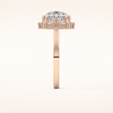3.16 CT Round Shaped Halo Moissanite Engagement Ring