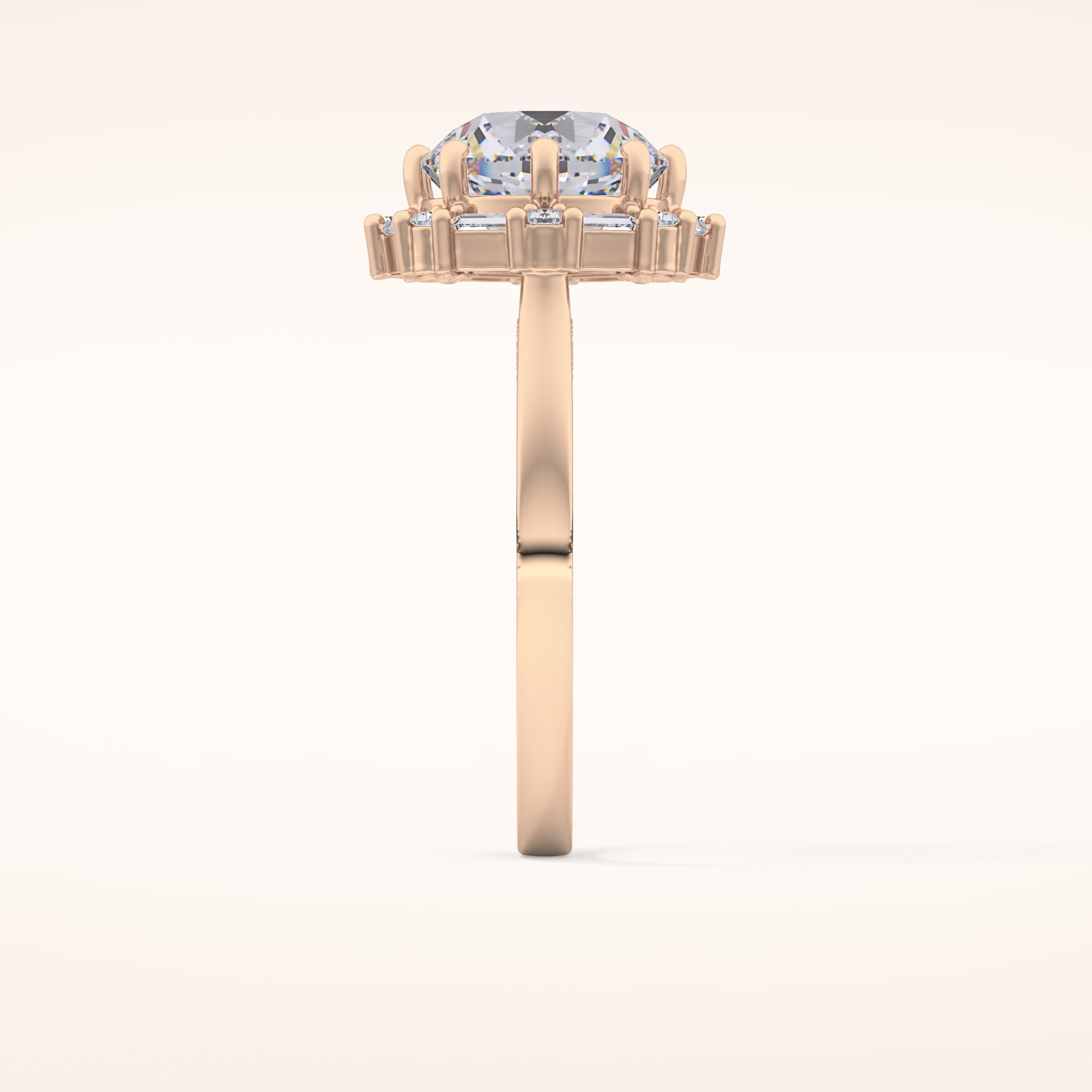 3.16 CT Round Shaped Halo Moissanite Engagement Ring