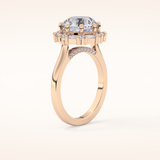 3.16 CT Round Shaped Halo Moissanite Engagement Ring