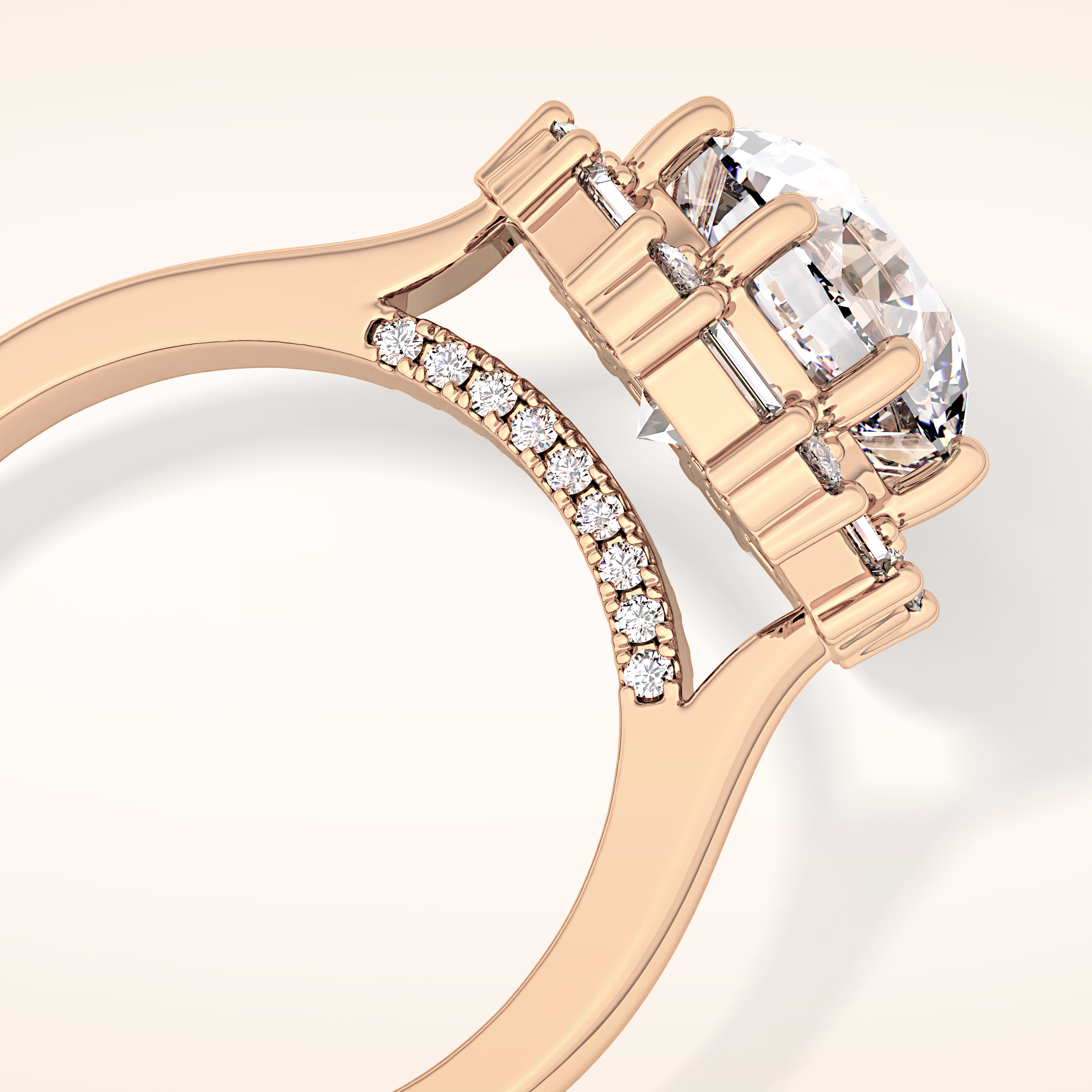 3.16 CT Round Shaped Halo Moissanite Engagement Ring