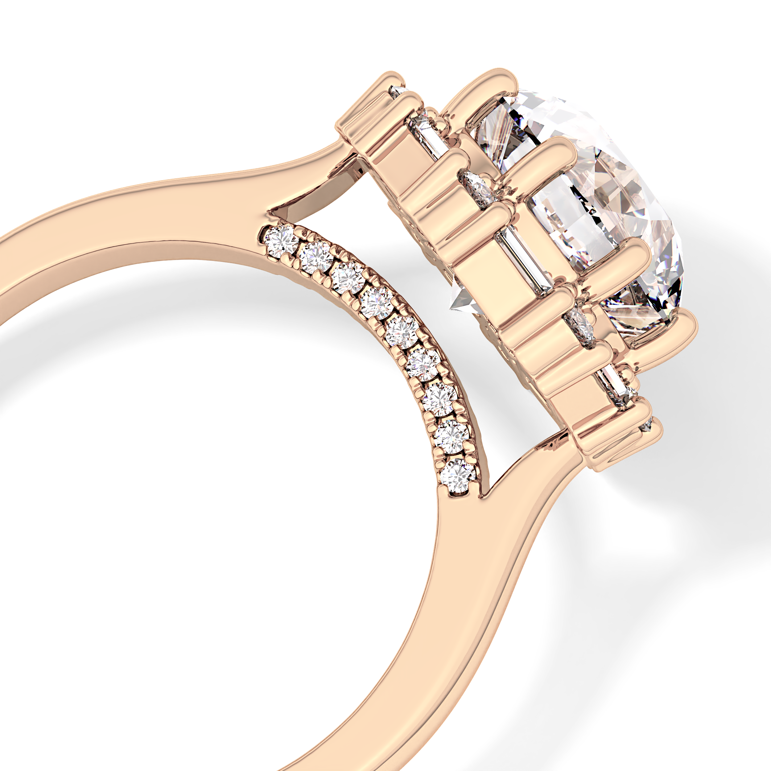 Round Halo Lab Grown Diamond Engagement Ring