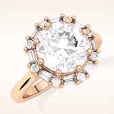 3.16 CT Round Shaped Halo Moissanite Engagement Ring