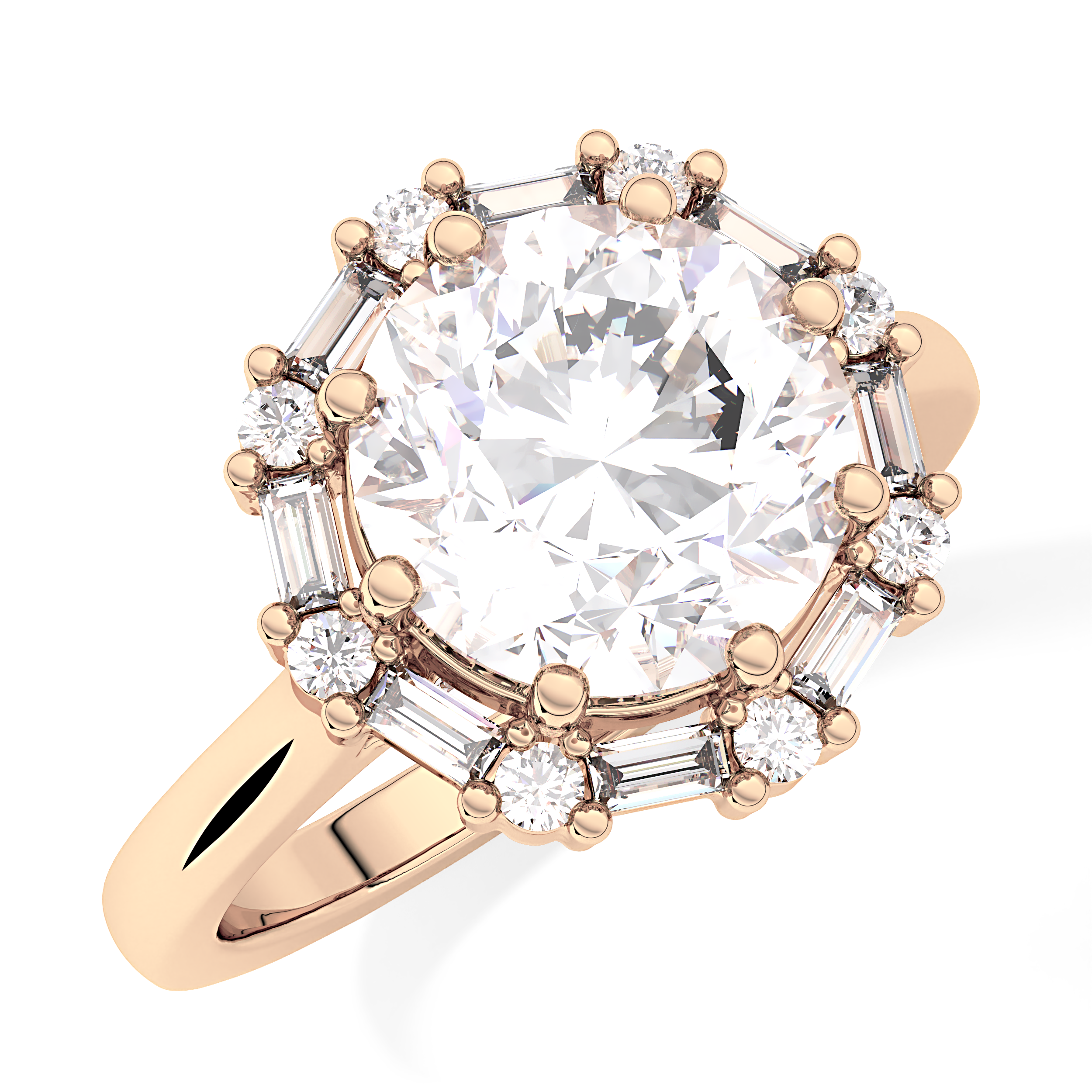 Round Halo Lab Grown Diamond Engagement Ring