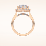 3.16 CT Round Shaped Halo Moissanite Engagement Ring