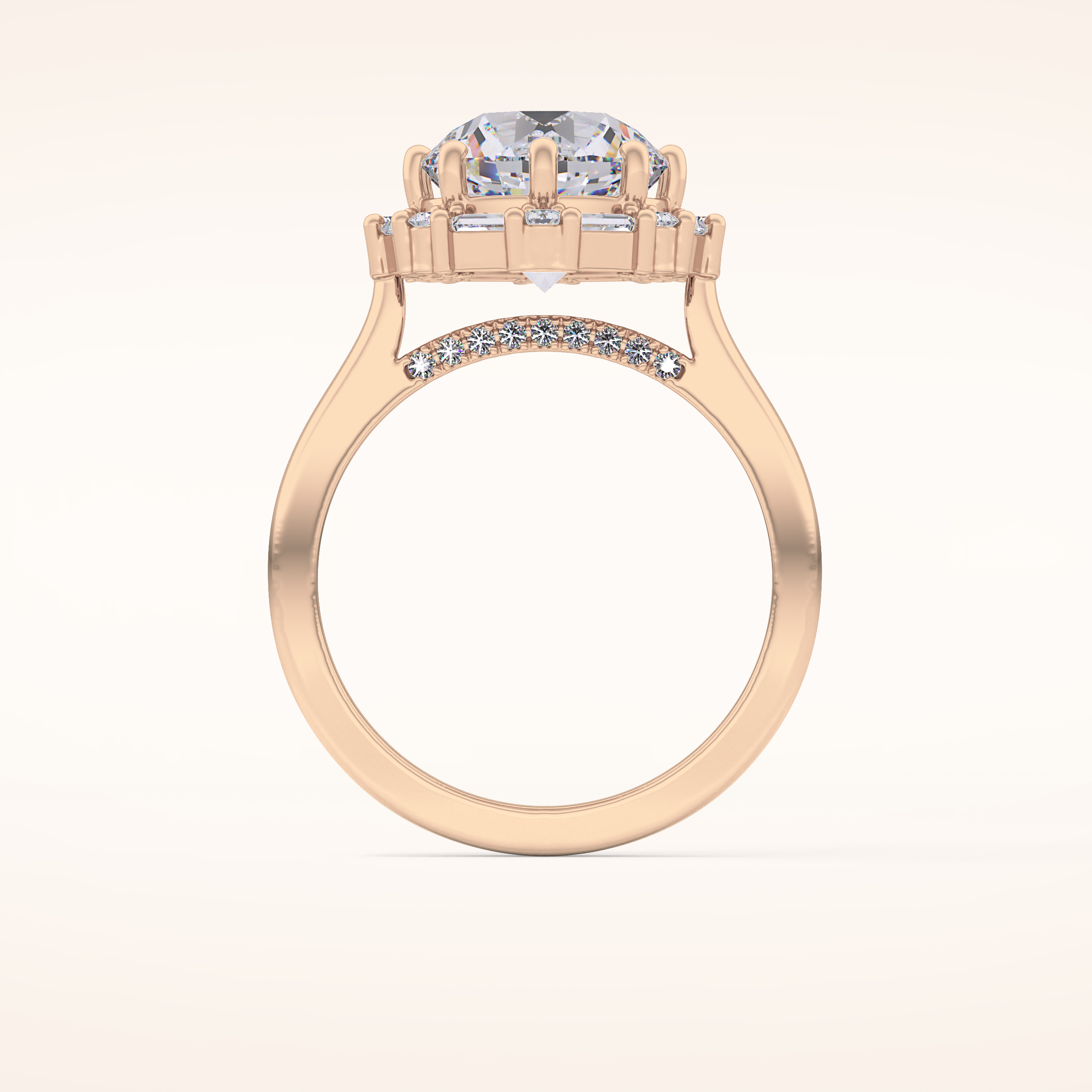 3.16 CT Round Shaped Halo Moissanite Engagement Ring