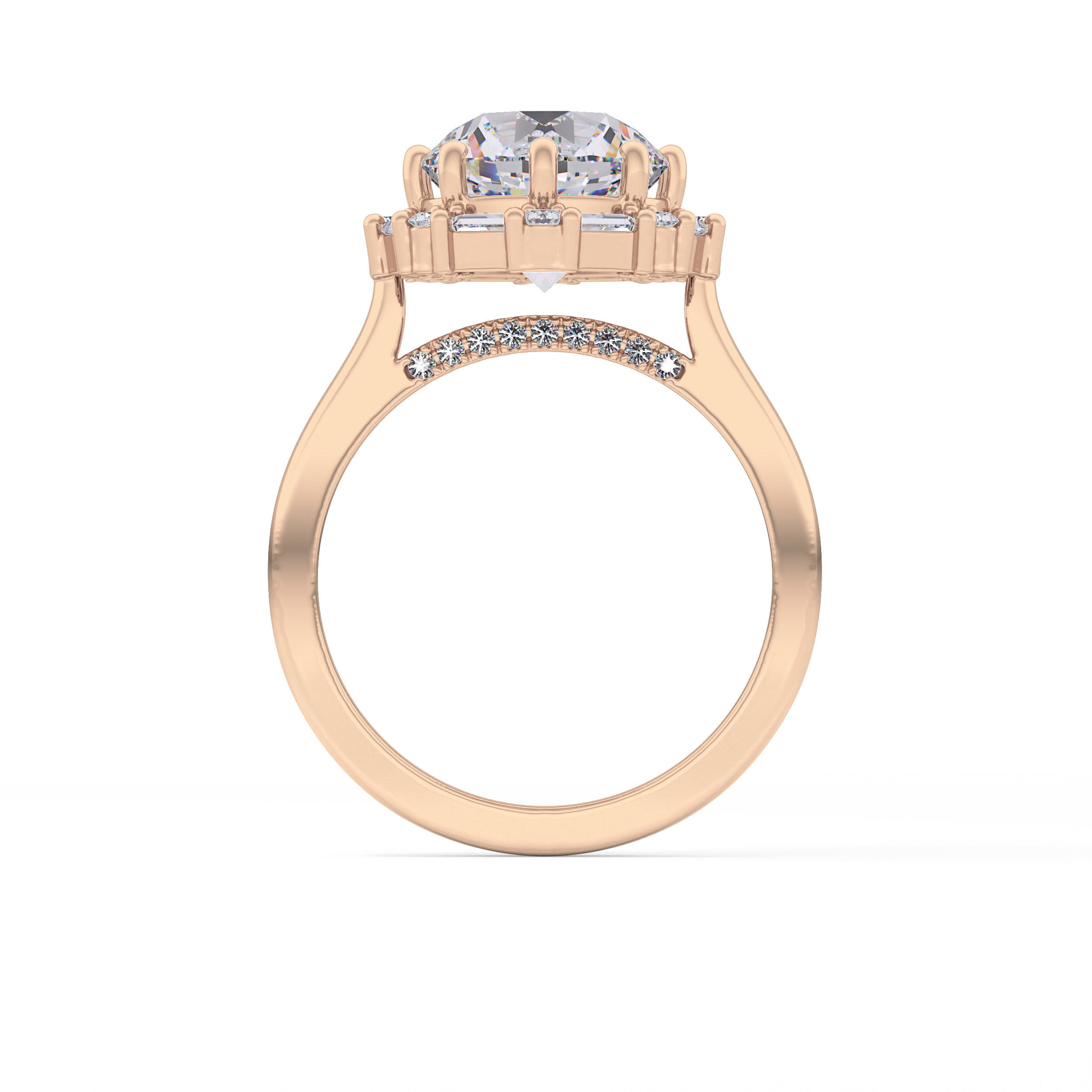 Round Halo Lab Grown Diamond Engagement Ring