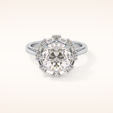 3.16 CT Round Shaped Halo Moissanite Engagement Ring