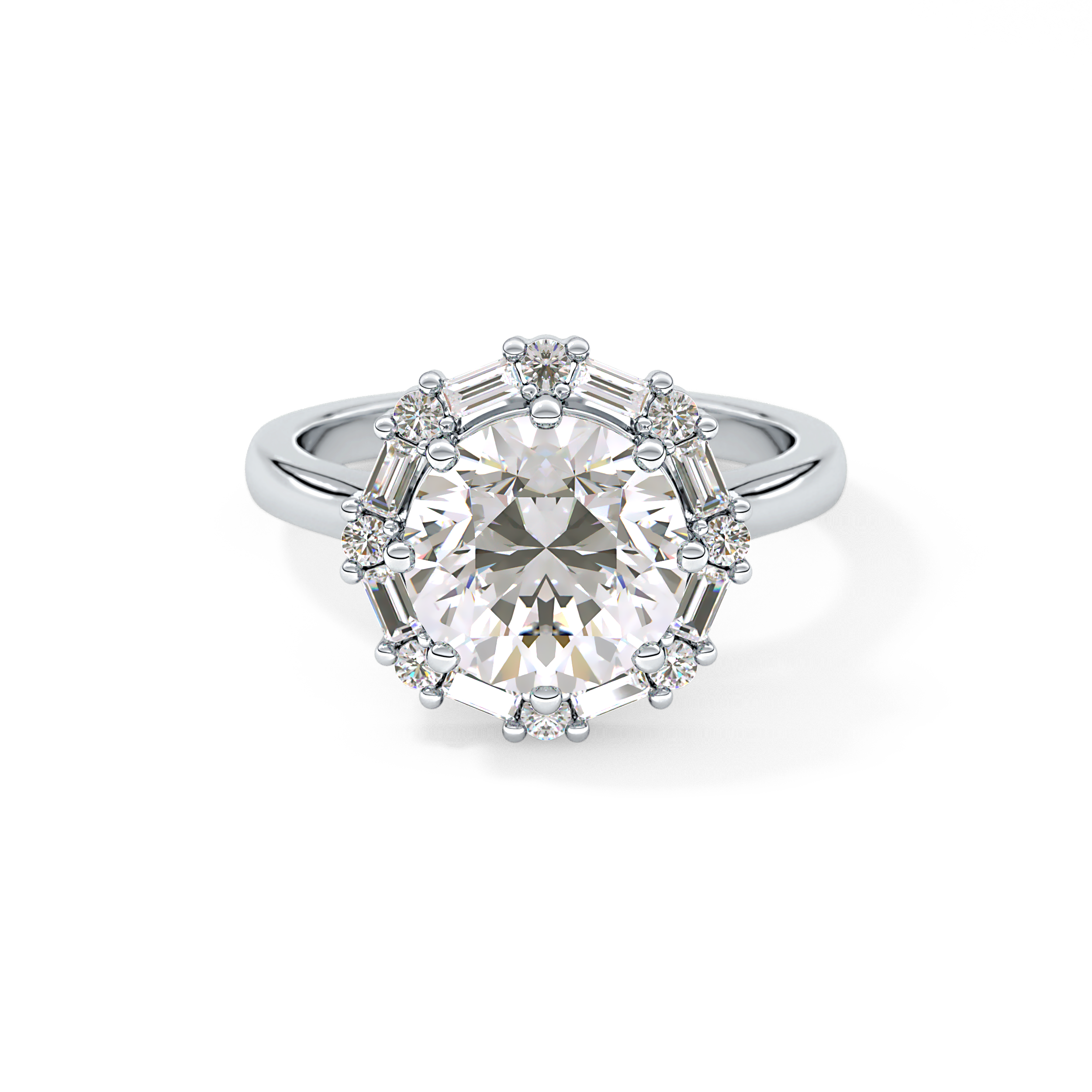 Round Halo Lab Grown Diamond Engagement Ring
