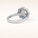 3.16 CT Round Shaped Halo Moissanite Engagement Ring