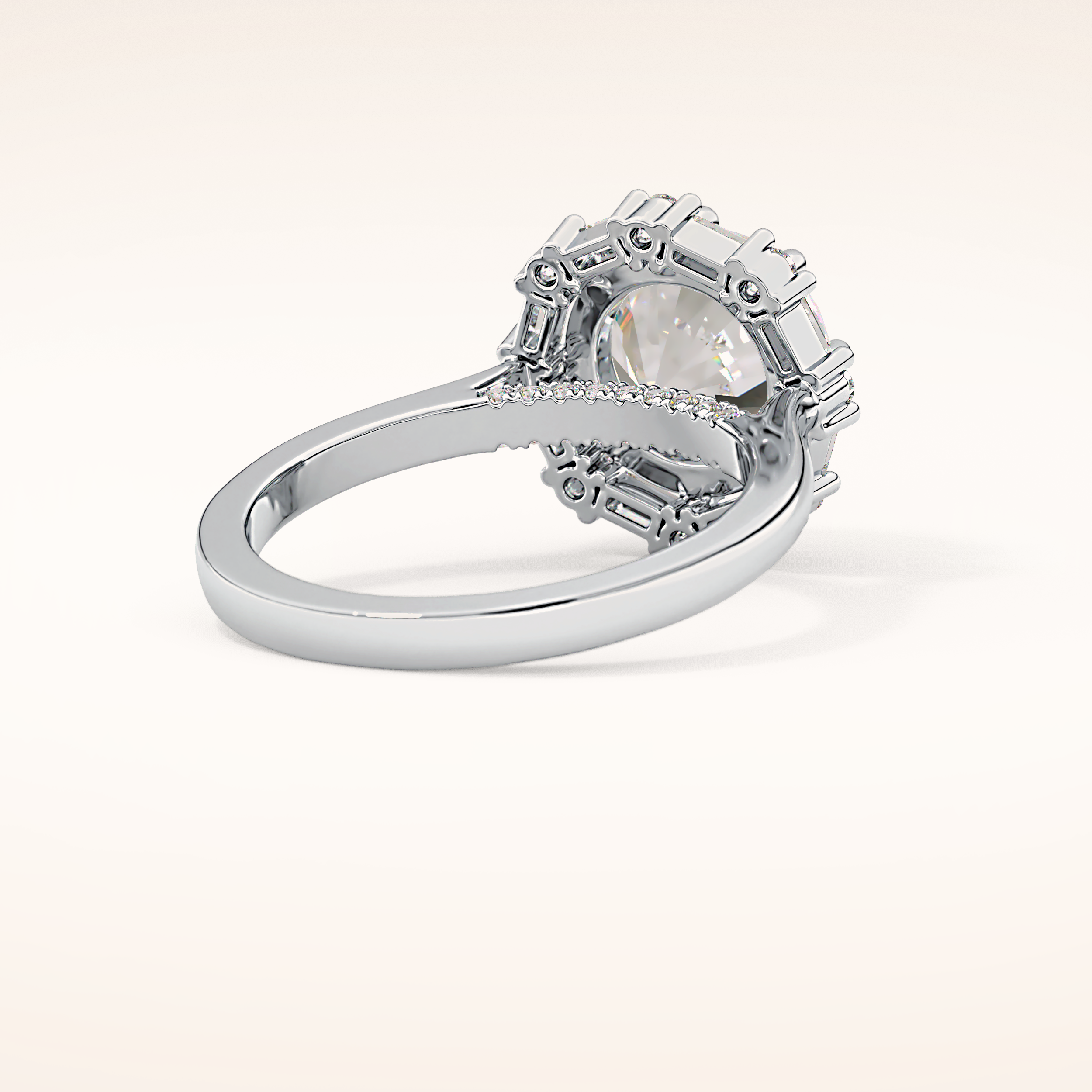 3.16 CT Round Shaped Halo Moissanite Engagement Ring