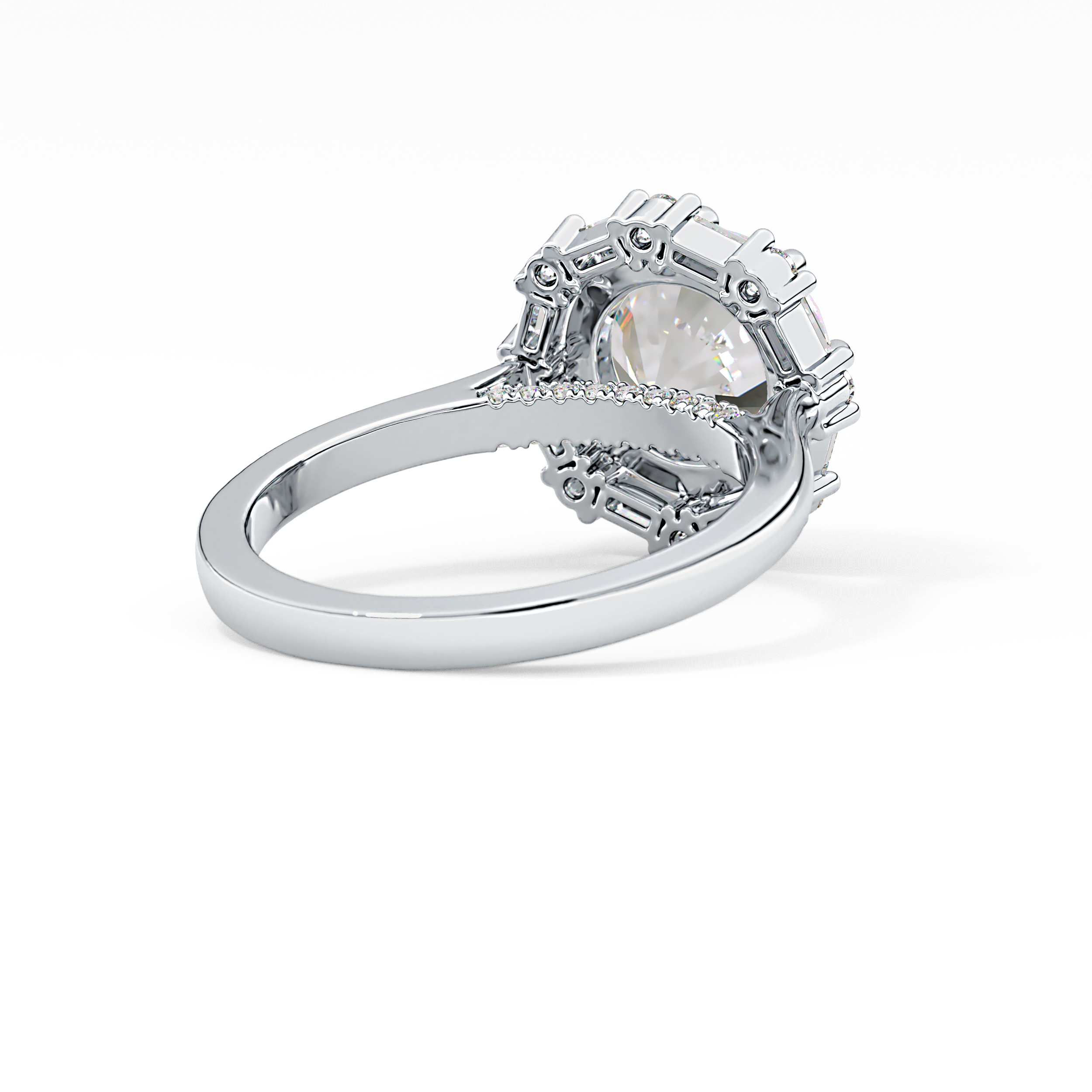 Round Halo Lab Grown Diamond Engagement Ring