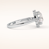 3.16 CT Round Shaped Halo Moissanite Engagement Ring
