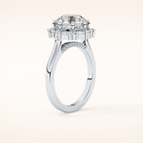 3.16 CT Round Shaped Halo Moissanite Engagement Ring