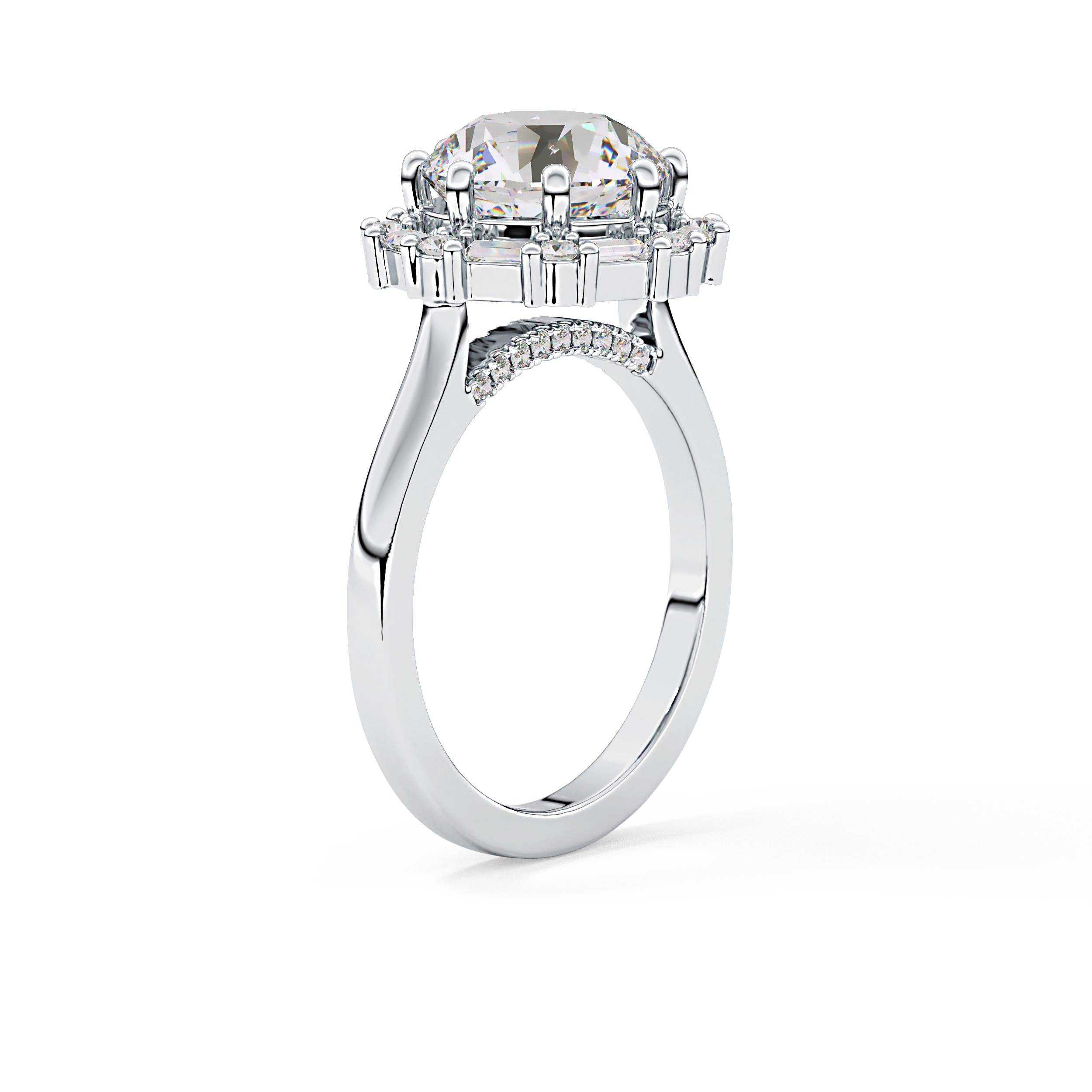 Round Halo Lab Grown Diamond Engagement Ring
