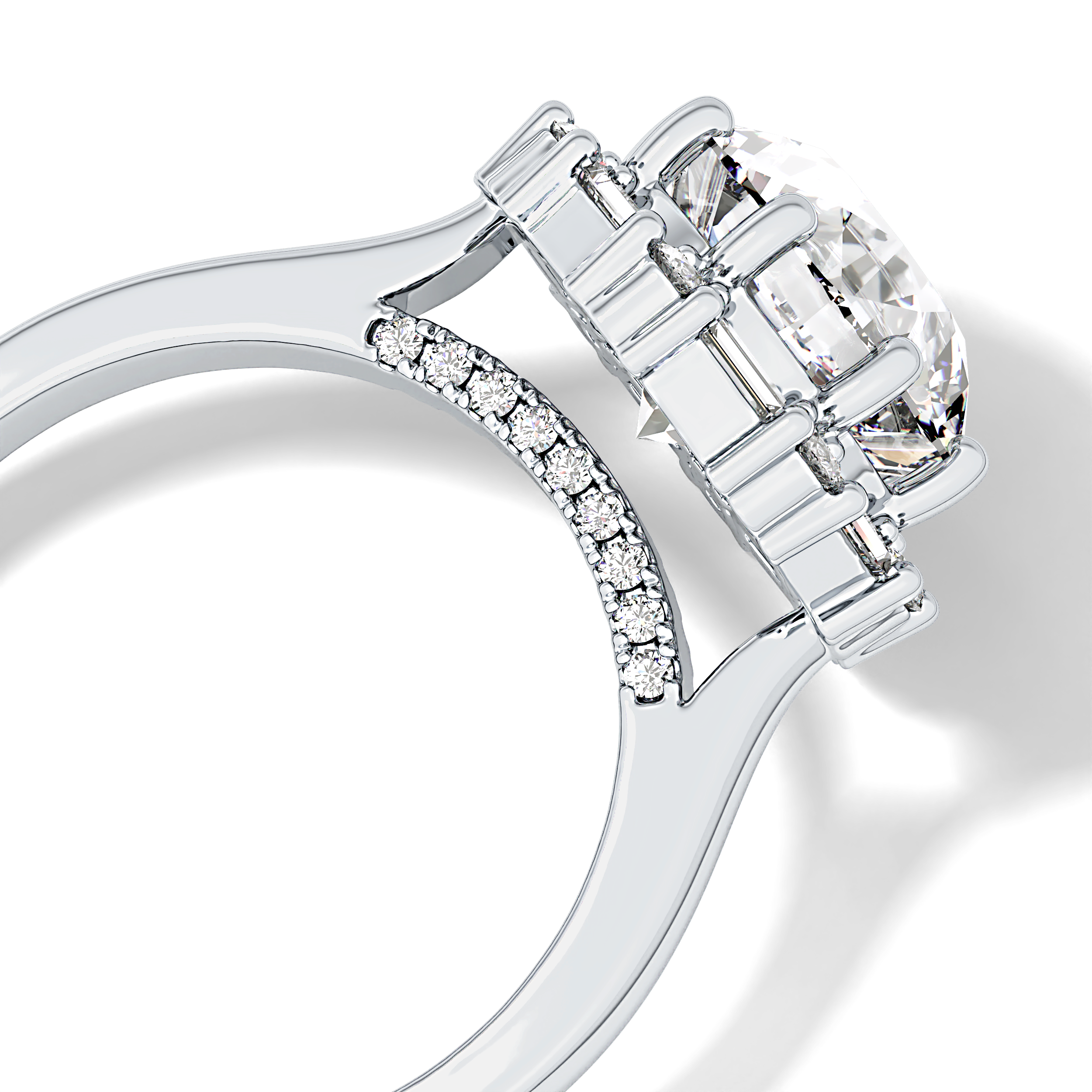 Round Halo Lab Grown Diamond Engagement Ring