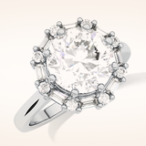 3.16 CT Round Shaped Halo Moissanite Engagement Ring