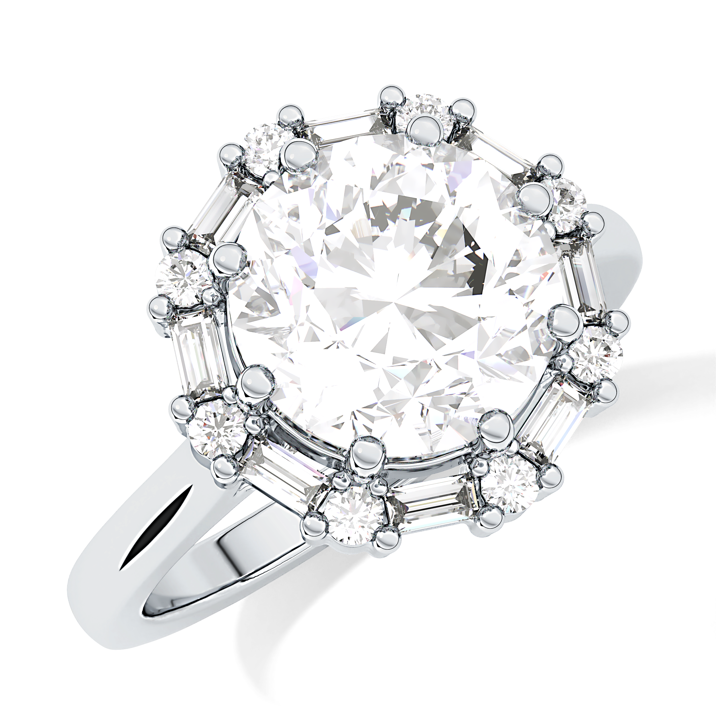 Round Halo Lab Grown Diamond Engagement Ring