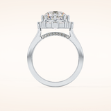 3.16 CT Round Shaped Halo Moissanite Engagement Ring