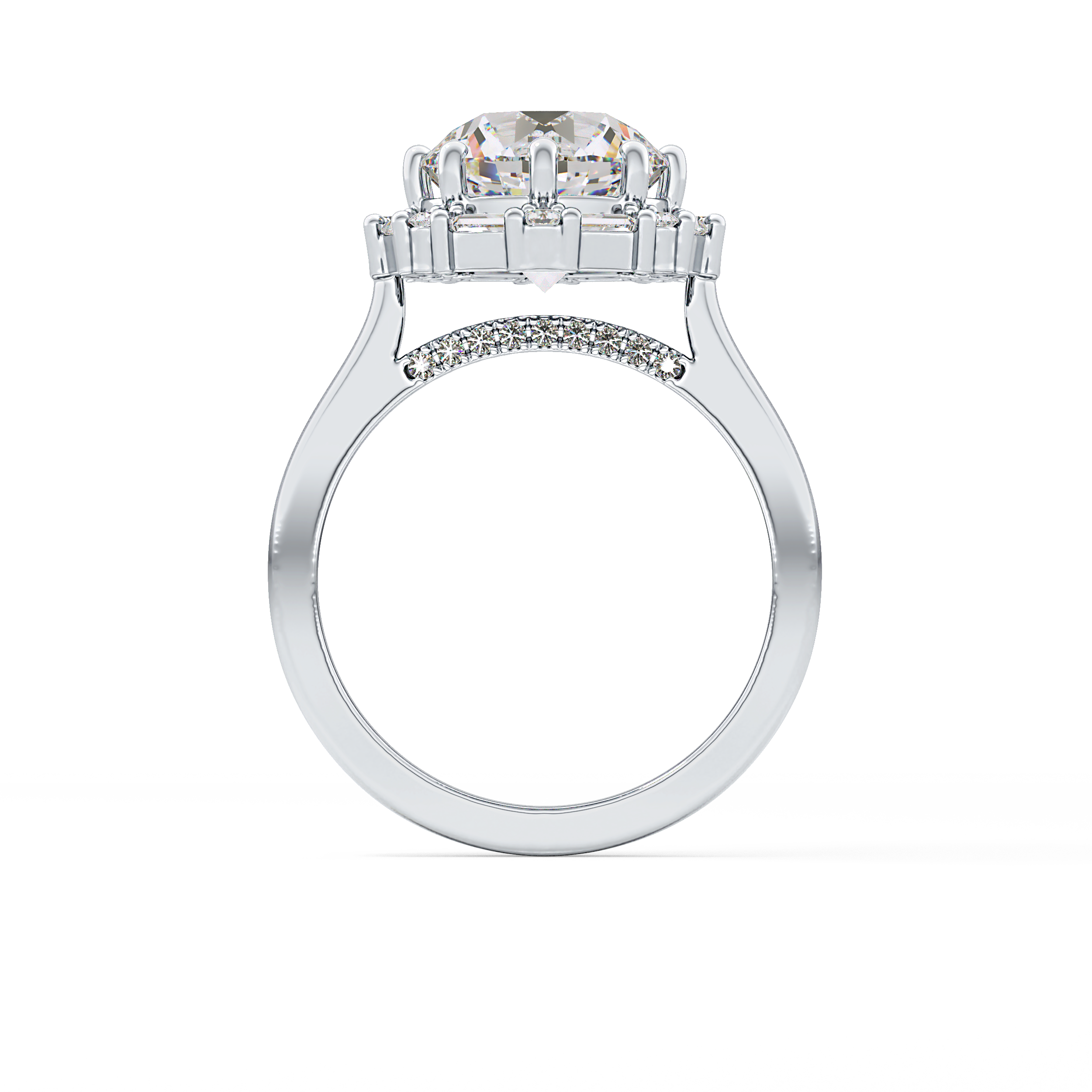 Round Halo Lab Grown Diamond Engagement Ring
