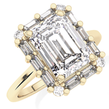 Emerald Cluster Lab Grown Diamond Engagement Ring