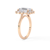 Emerald Cluster Lab Grown Diamond Engagement Ring