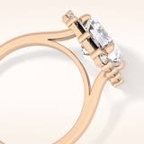2.92 CT Emerald Shaped Halo Moissanite Engagement Ring