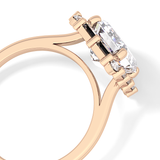 Emerald Cluster Lab Grown Diamond Engagement Ring