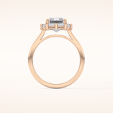 2.92 CT Emerald Shaped Halo Moissanite Engagement Ring