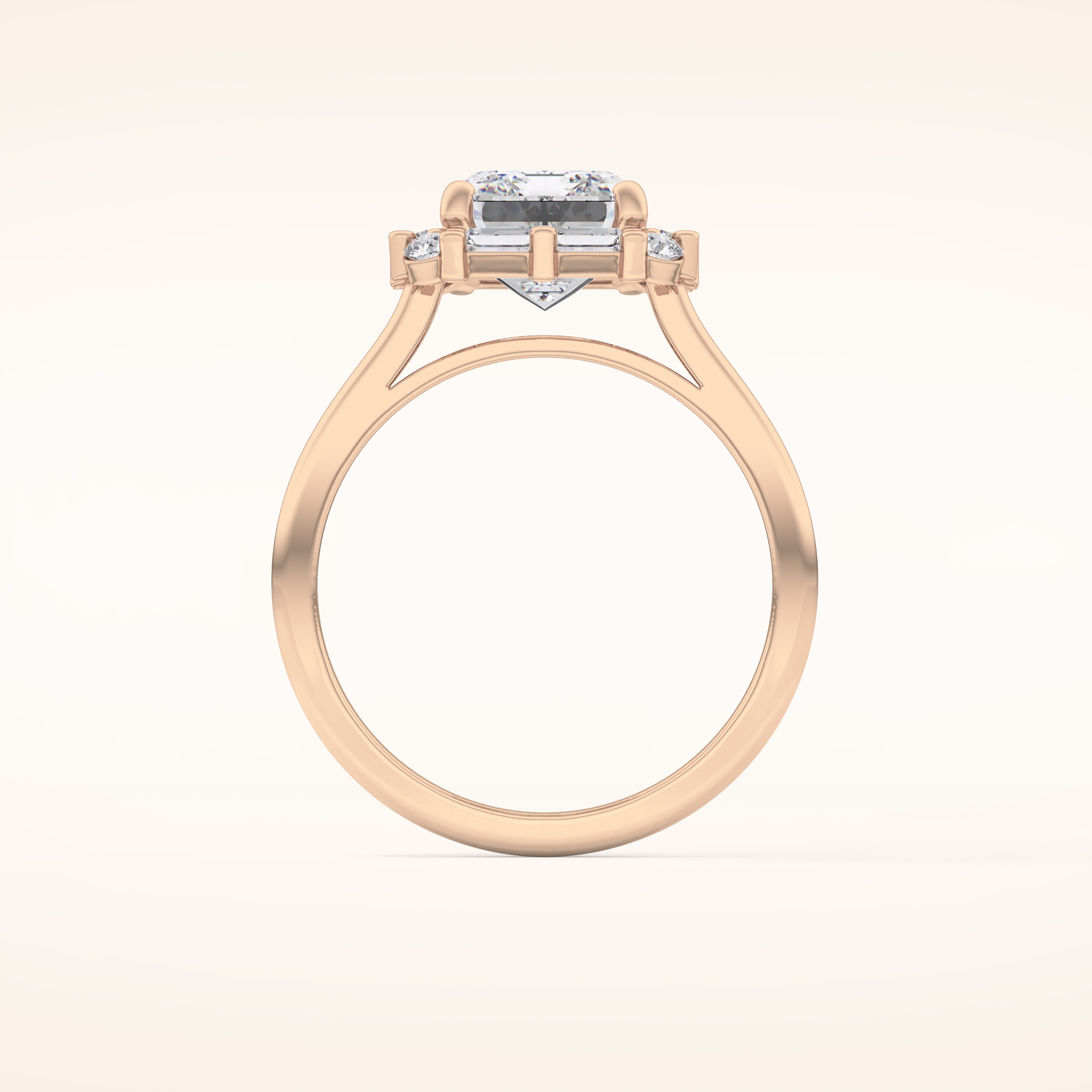 2.92 CT Emerald Shaped Halo Moissanite Engagement Ring