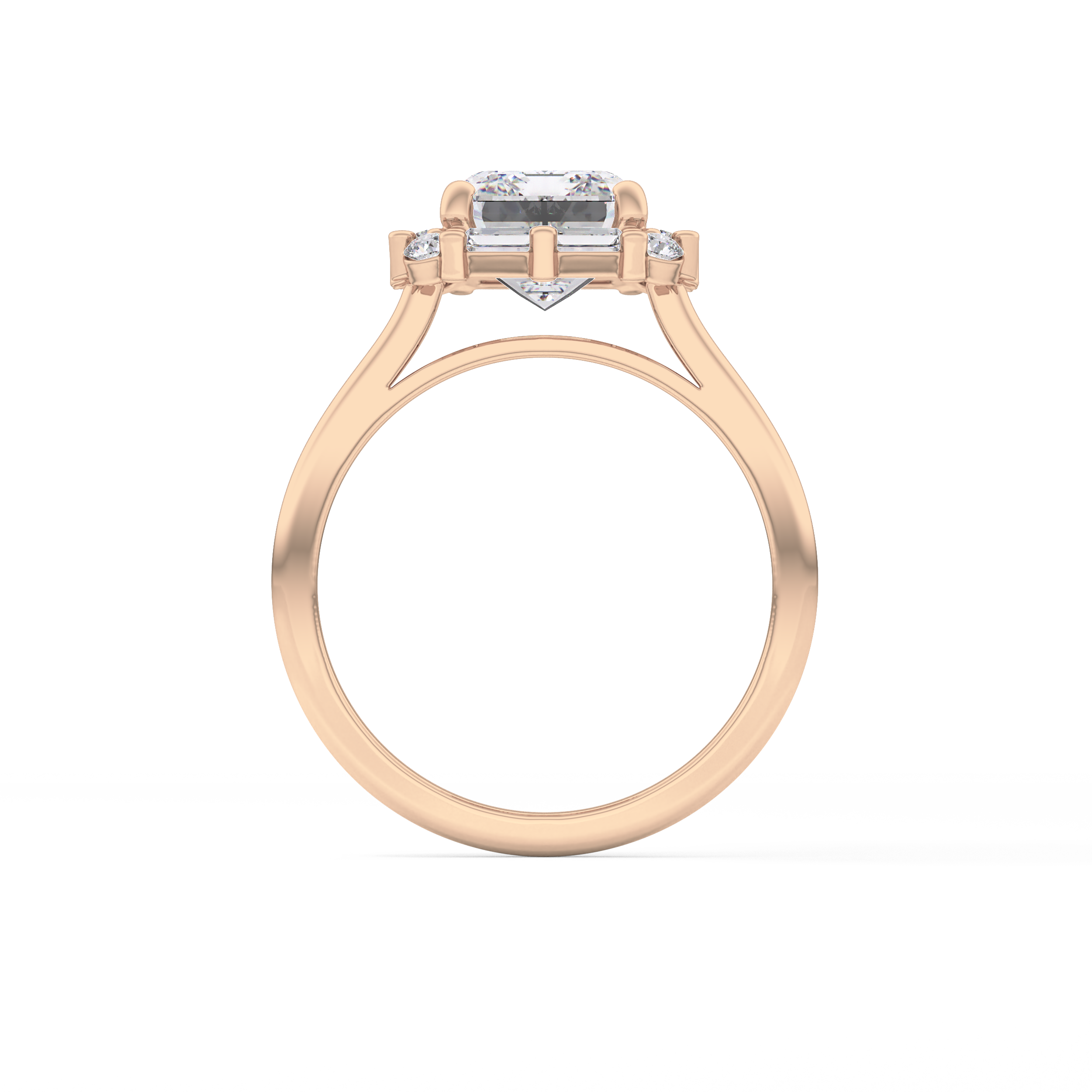 Emerald Cluster Lab Grown Diamond Engagement Ring