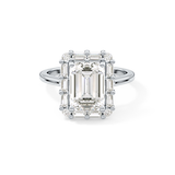 Emerald Cluster Lab Grown Diamond Engagement Ring