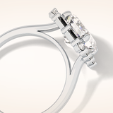 2.92 CT Emerald Shaped Halo Moissanite Engagement Ring