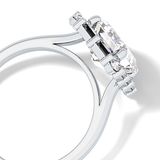 Emerald Cluster Lab Grown Diamond Engagement Ring