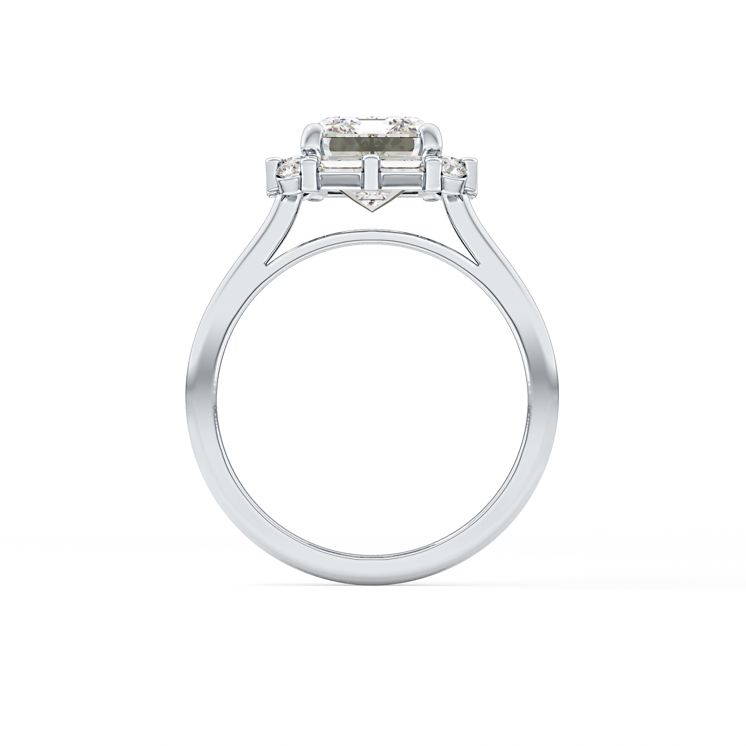 Emerald Cluster Lab Grown Diamond Engagement Ring