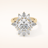 2.71 CT Round Shaped Cluster Moissanite Engagement Ring