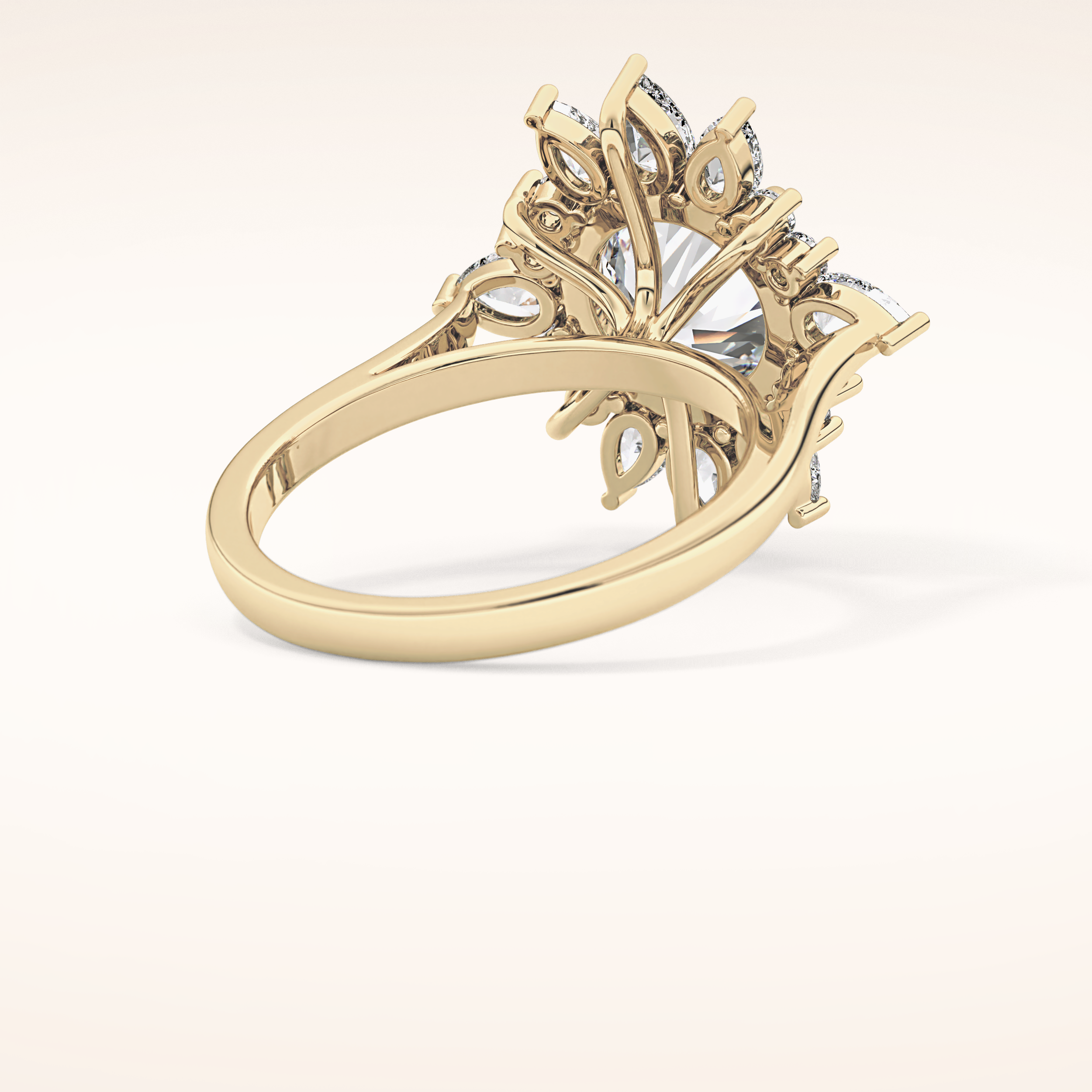 2.71 CT Round Shaped Cluster Moissanite Engagement Ring