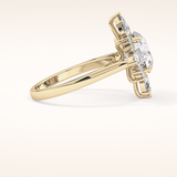 2.71 CT Round Shaped Cluster Moissanite Engagement Ring