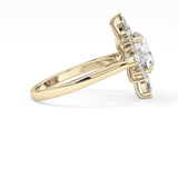Round Cluster Lab Grown Diamond Engagement Ring