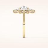 2.71 CT Round Shaped Cluster Moissanite Engagement Ring