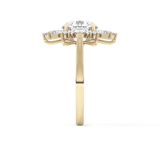 Round Cluster Lab Grown Diamond Engagement Ring