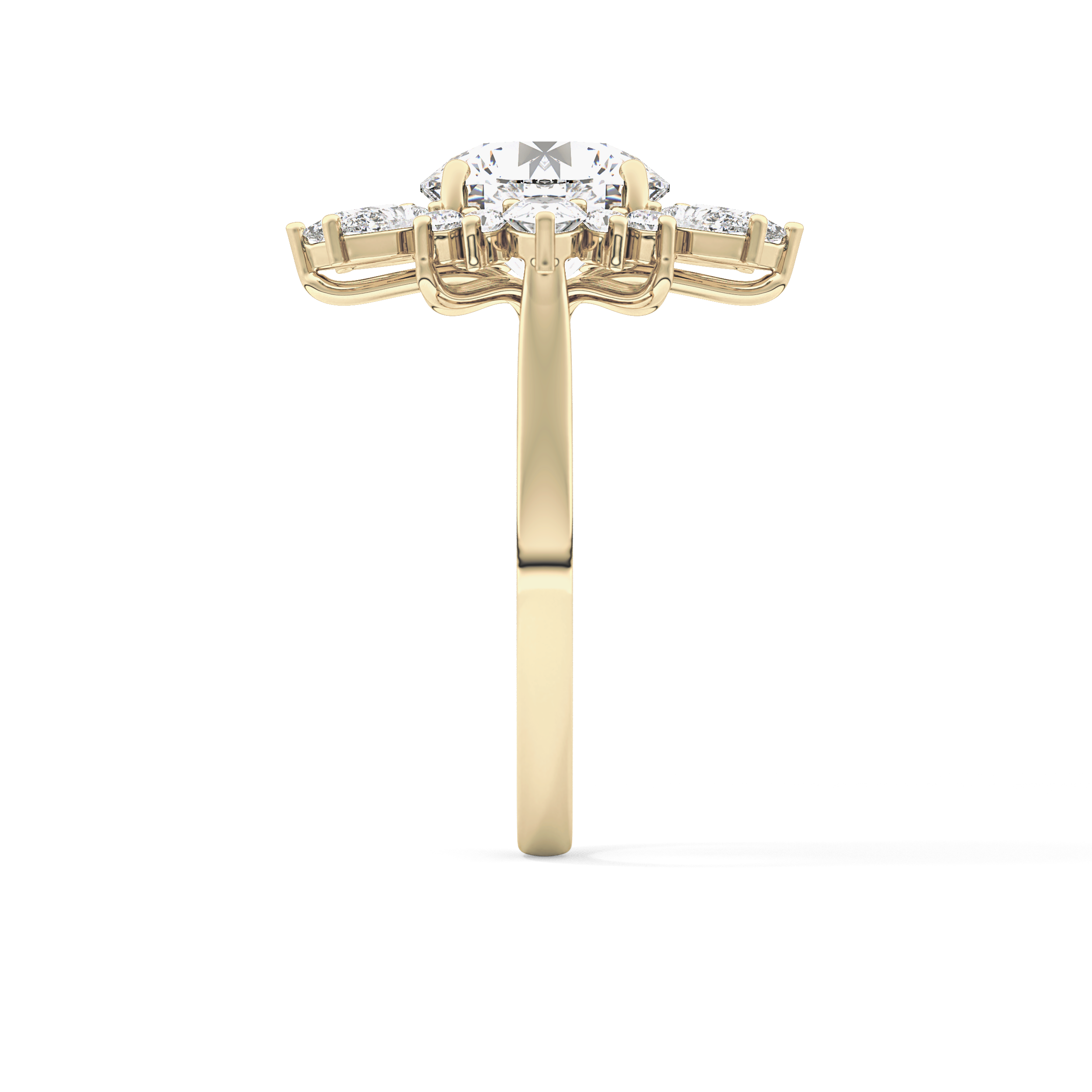 Round Cluster Lab Grown Diamond Engagement Ring