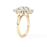 Round Cluster Lab Grown Diamond Engagement Ring