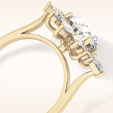 2.71 CT Round Shaped Cluster Moissanite Engagement Ring